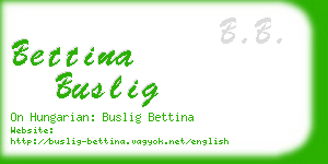 bettina buslig business card